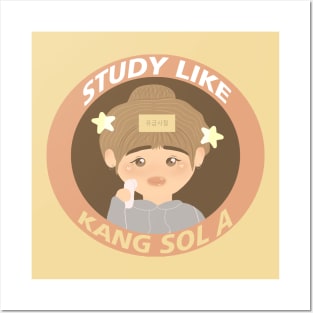Study Like Kang Sol A - Cute KDrama Study Motivation Posters and Art